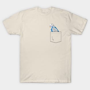 Blue Budgie Parakeet Parrot In Your Front Pocket T-Shirt